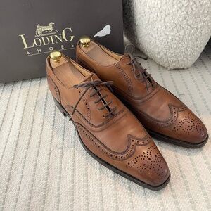 LodinG Men's Brown Leather Brogues Dress Shoes Vibram Sole